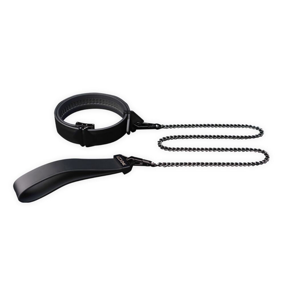 LOCKINK (Китай) БДСМ-набір LOCKINK Bondage & Restraint Set, чорний, натуральна шкіра, фіксатори, маска, кляп