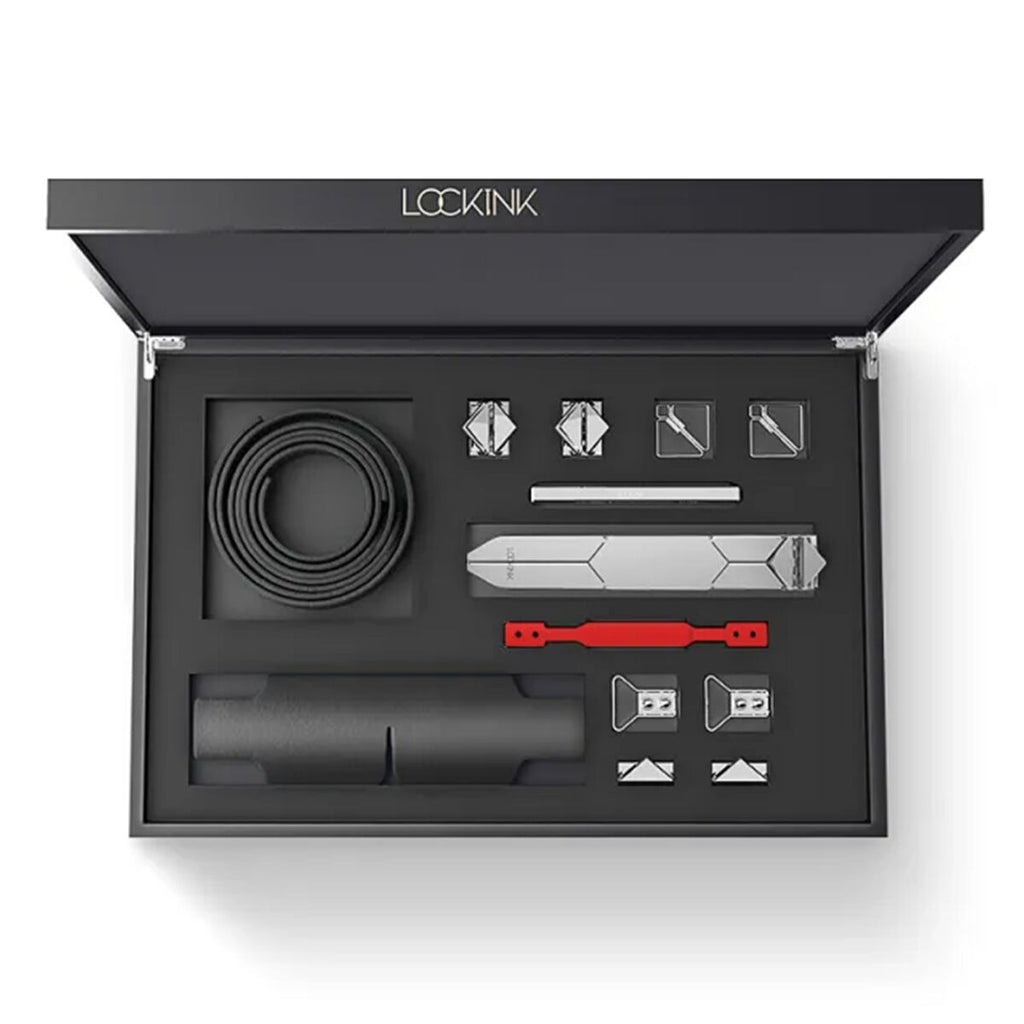 LOCKINK (Китай) БДСМ-набір LOCKINK Teasing & Impact-Play Set, чорний, маска, кляп, затискачі для сосків, тиклер, шльопалка