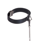 Нашийник з повідцем LOCKINK Tied Collar with Leash Set, чорний, ланцюг зі шкірян