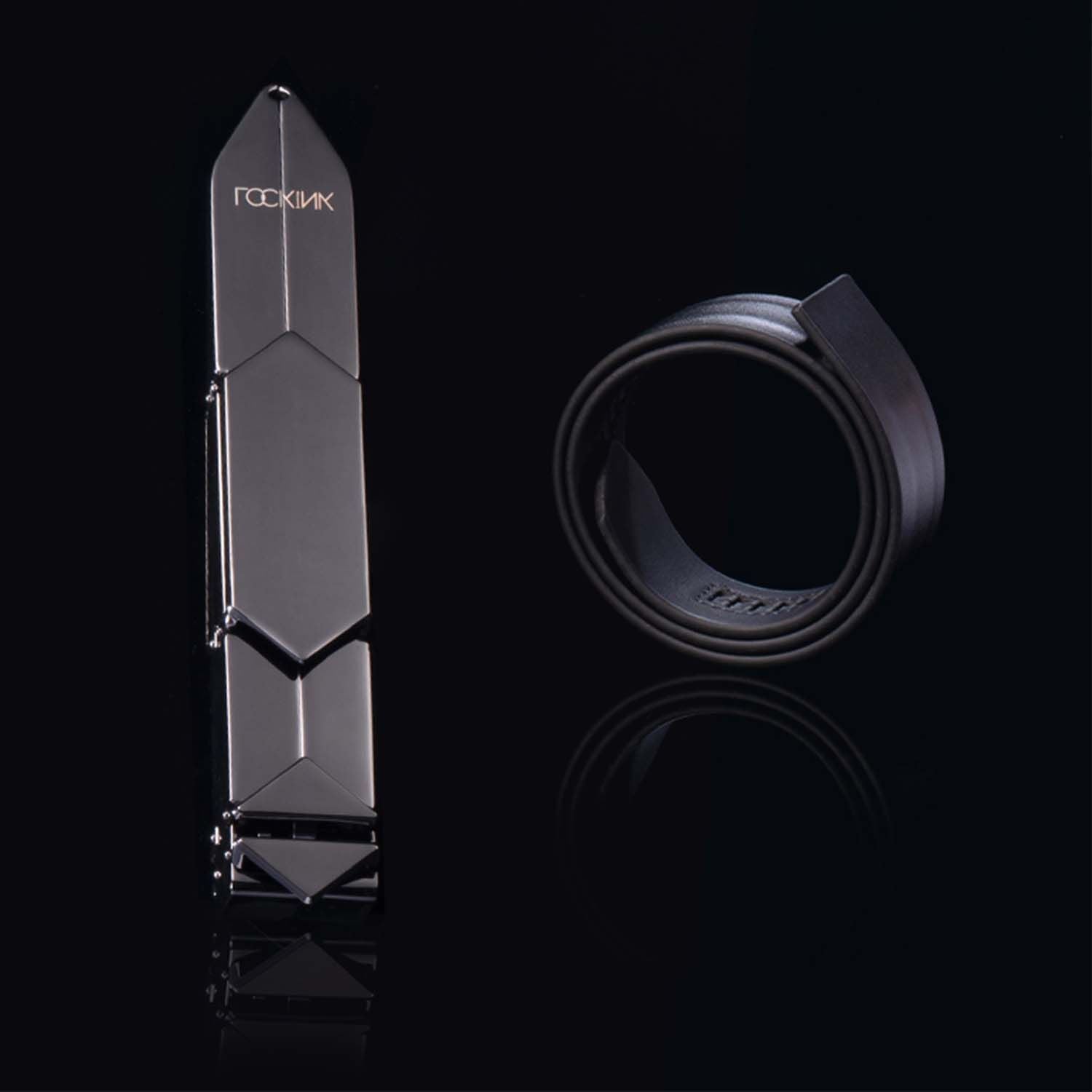 LOCKINK (Китай) Регульована шльопалка LOCKINK Adjustable Slapper for Impact Play, чорна, натуральна шкіра