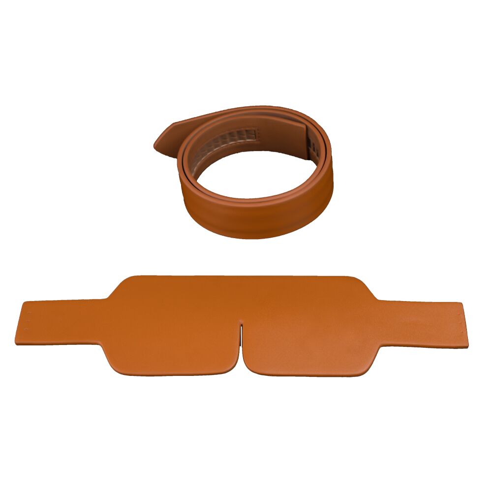 LOCKINK (Китай) Маска на очі LOCKINK Blindfold Kit, коричнева, натуральна шкіра, регульований обсяг