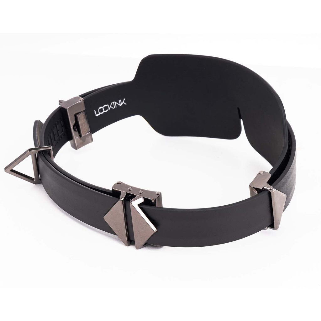 LOCKINK (Китай) Маска на очі LOCKINK Blindfold Kit, чорна, натуральна шкіра, регульований обсяг