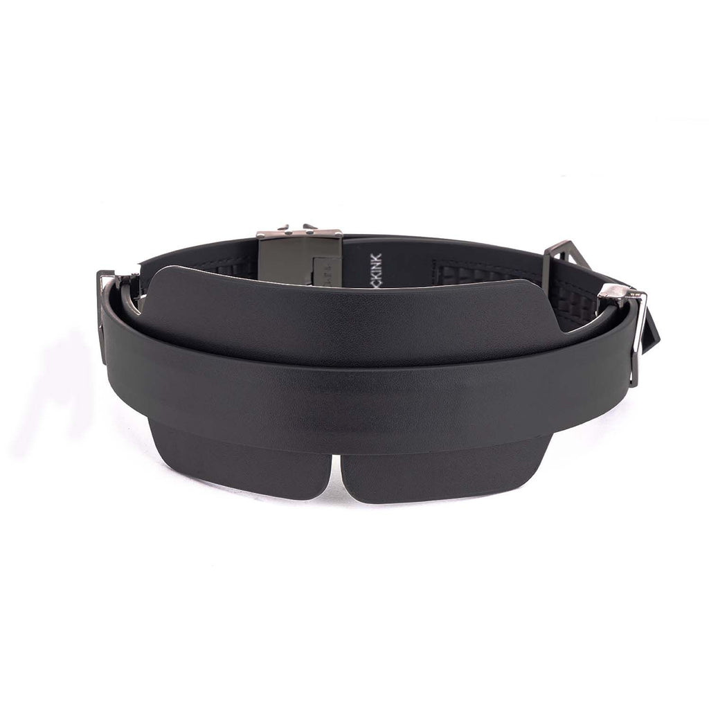 LOCKINK (Китай) Маска на очі LOCKINK Blindfold Kit, чорна, натуральна шкіра, регульований обсяг