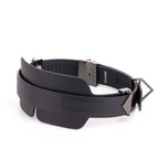 Маска на очі LOCKINK Blindfold Kit, чорна, натуральна шкіра, регульований обсяг