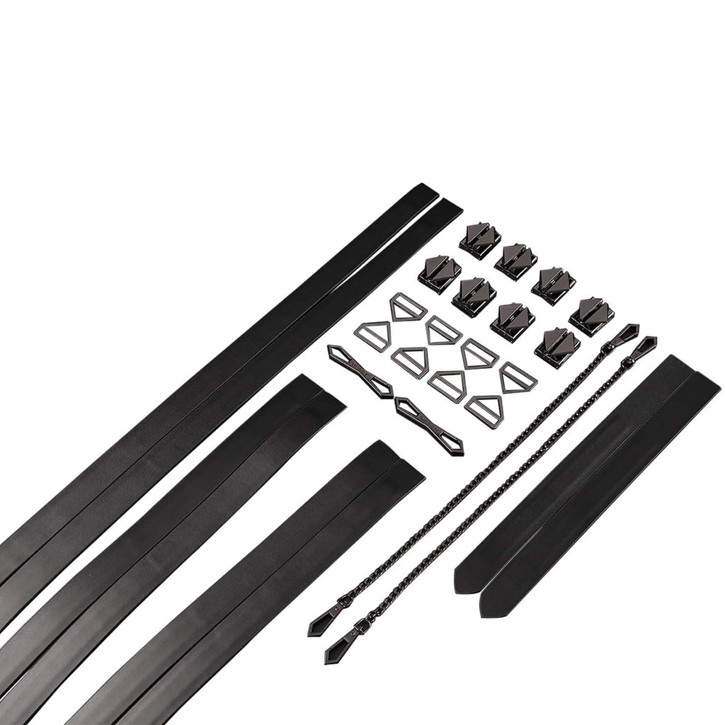 LOCKINK (Китай) Набір для бондажу LOCKINK 8-Bondage-Straps Restraint Set, чорний 8 ременів з натуральної шкіри