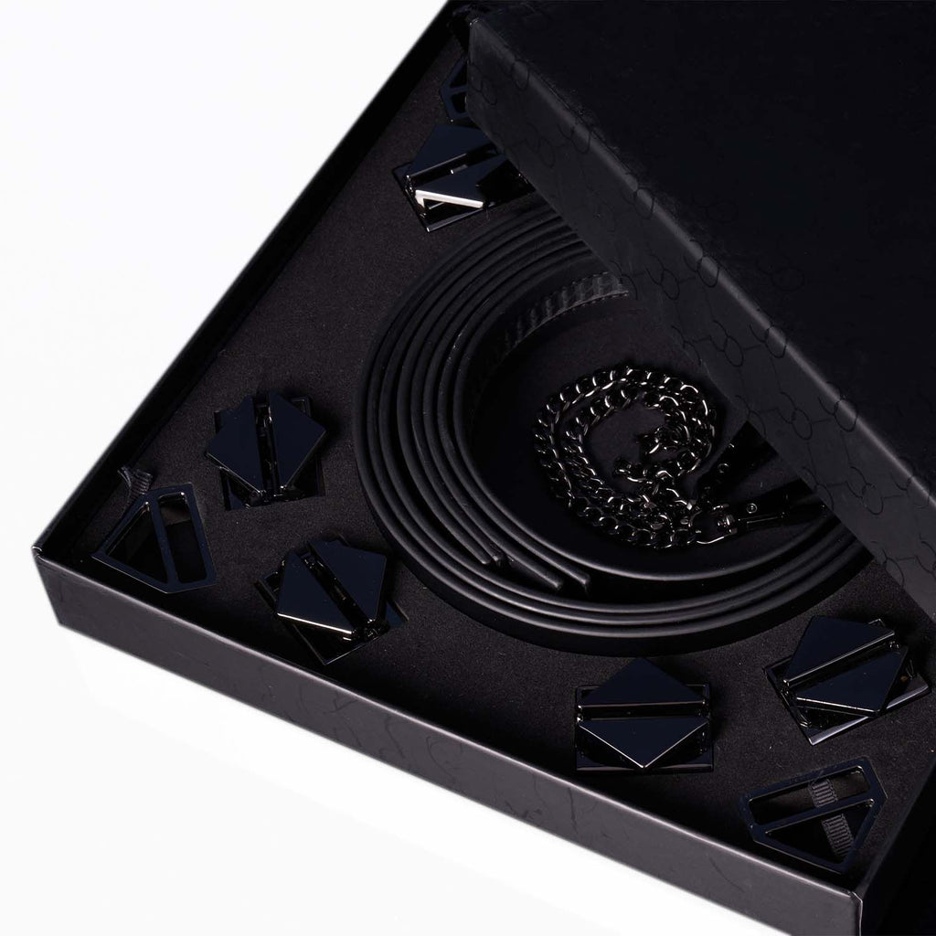 LOCKINK (Китай) Набір для бондажу LOCKINK 8-Bondage-Straps Restraint Set, чорний 8 ременів з натуральної шкіри