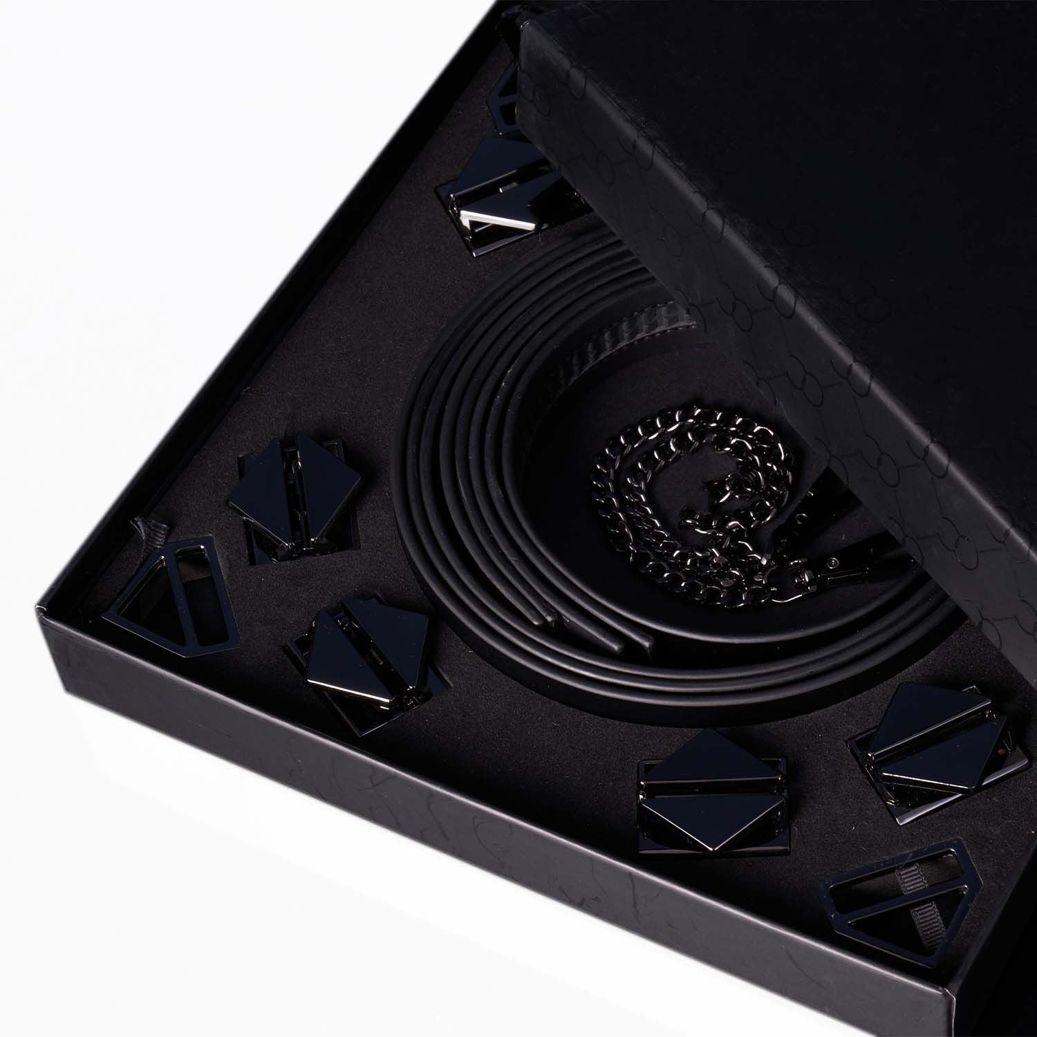 LOCKINK (Китай) Набір для бондажу LOCKINK 8-Bondage-Straps Restraint Set, чорний 8 ременів з натуральної шкіри