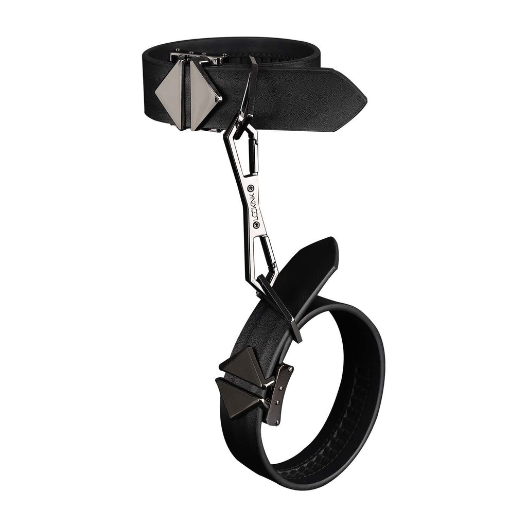 Фіксатори для рук та ніг LOCKINK Wristcuffs/Anklecuffs, чорні, натуральна шкіра