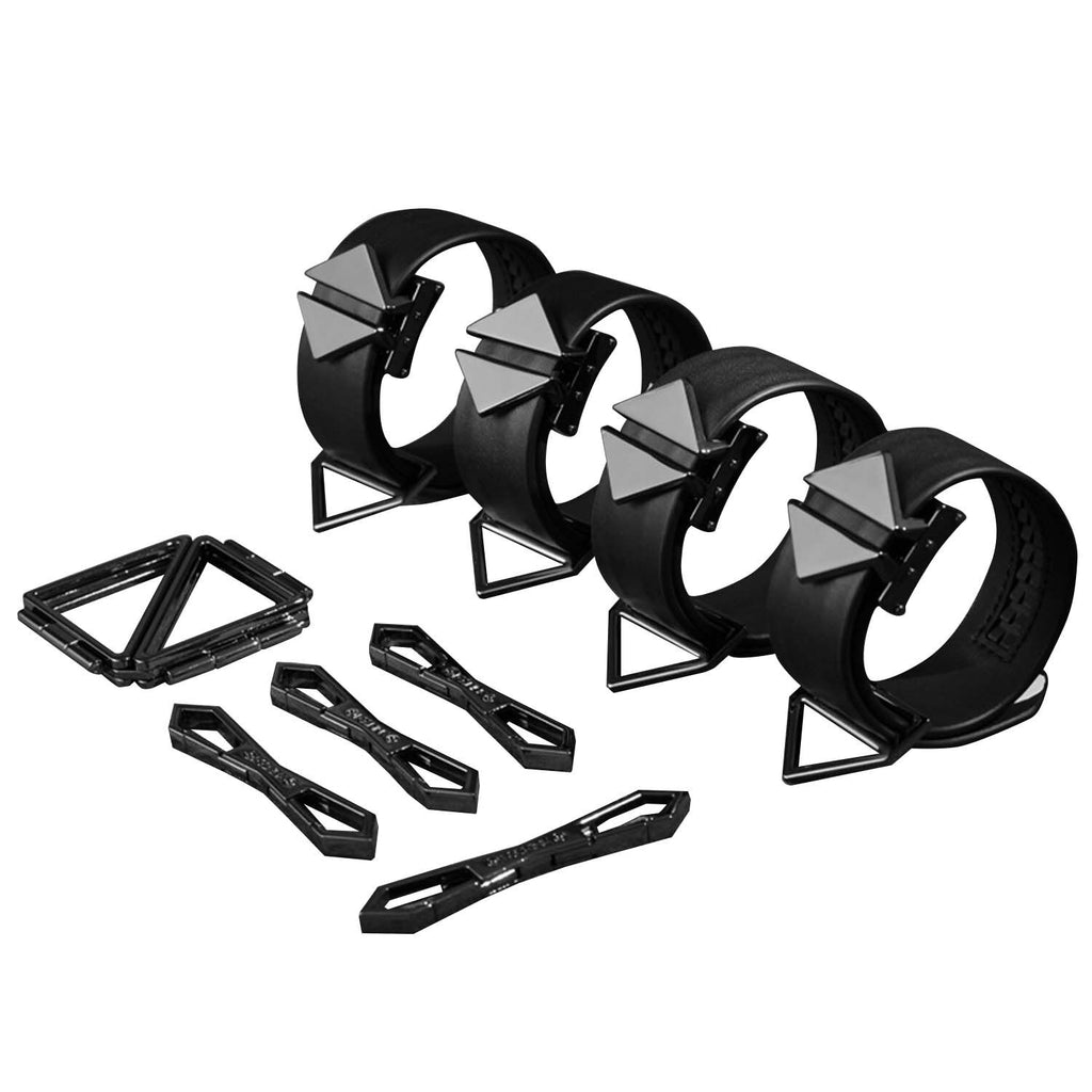LOCKINK (Китай) Набір фіксаторів для рук та ніг LOCKINK Hogtie Set, чорний, ремені з натуральної шкіри
