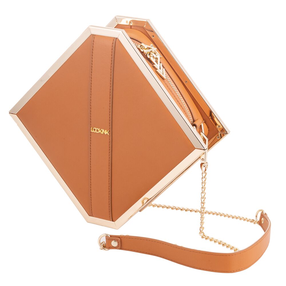 LOCKINK (Китай) Сумка для секс-іграшок LOCKINK Mysterious Square Kink Bag, коричнева, набір для бондажу в комплекті