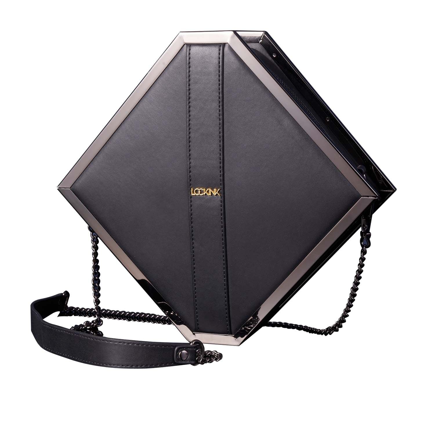LOCKINK (Китай) Сумка для секс-іграшок LOCKINK Mysterious Square Kink Bag, чорна, набір для бондажу в комплекті