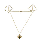 SX0844 Затискачі для сосків з важкою підвіскою LOCKINK Nipple Clamps with Heavy Pendant, золотисті