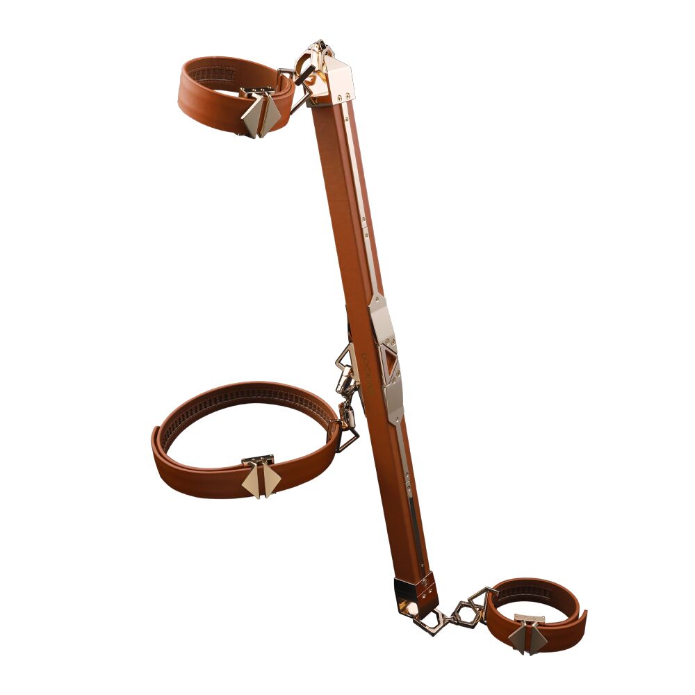 LOCKINK (Китай) Фіксатор-розпірка LOCKINK Adjustable Spreader Bar Set, коричневий, шкіряний, ремені для шиї, рук/ніг