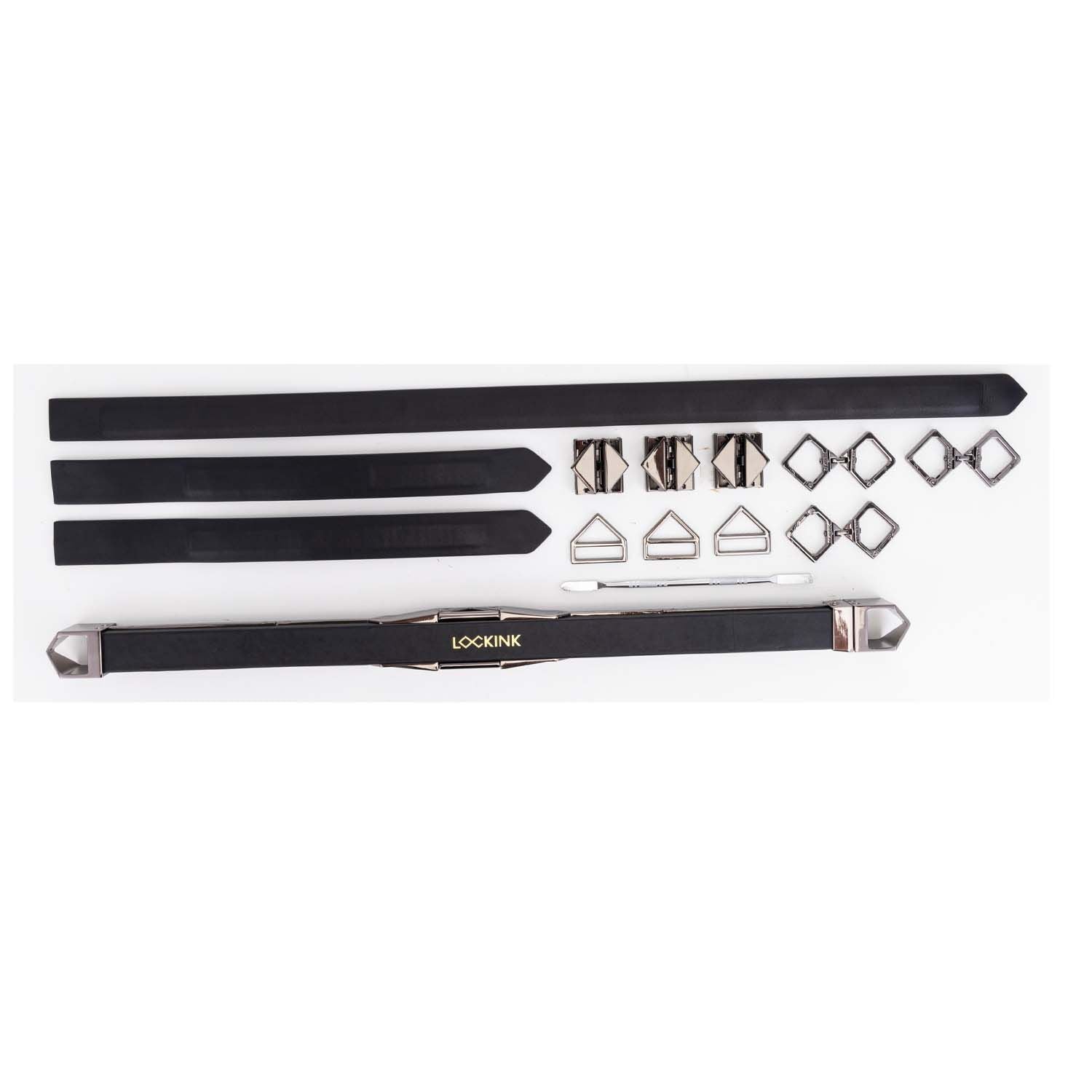 LOCKINK (Китай) Фіксатор-розпірка LOCKINK Adjustable Spreader Bar Set, чорний, шкіряний, ремені для шиї, рук/ніг