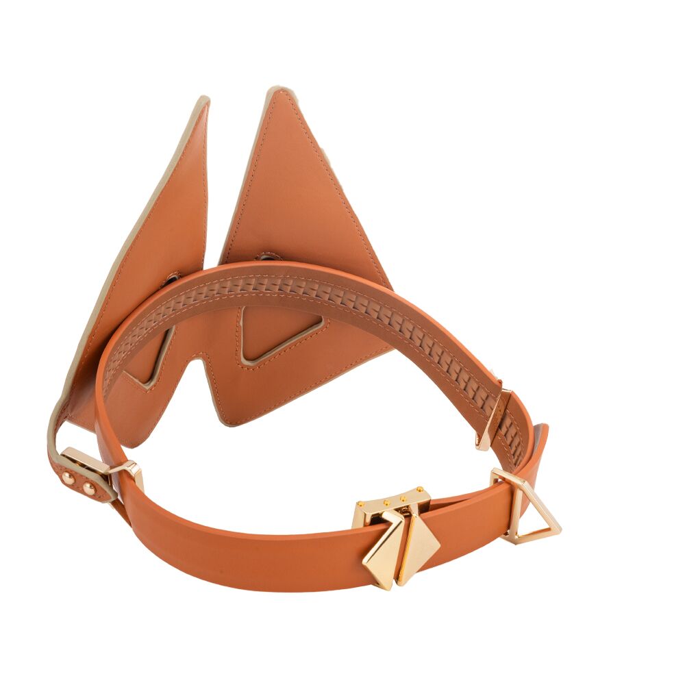 LOCKINK (Китай) Маска на очі LOCKINK Vixen Blindfold, коричнева, натуральна шкіра, регульований обсяг