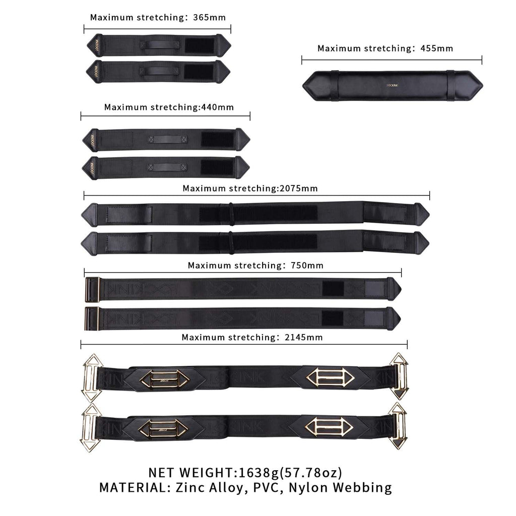LOCKINK (Китай) Фіксатори рук та ніг для ліжка LOCKINK BDSM Adjustable Bed Restraint Kit
