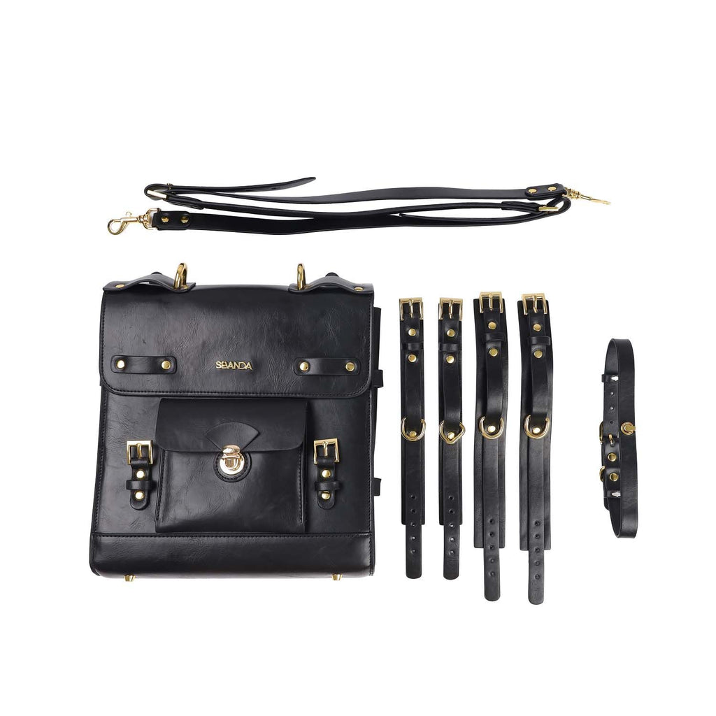 LOCKINK (Китай) Сумка-трансформер для зберігання секс-іграшок LOCKINK Detachable JK Bag, чорна, ПВХ