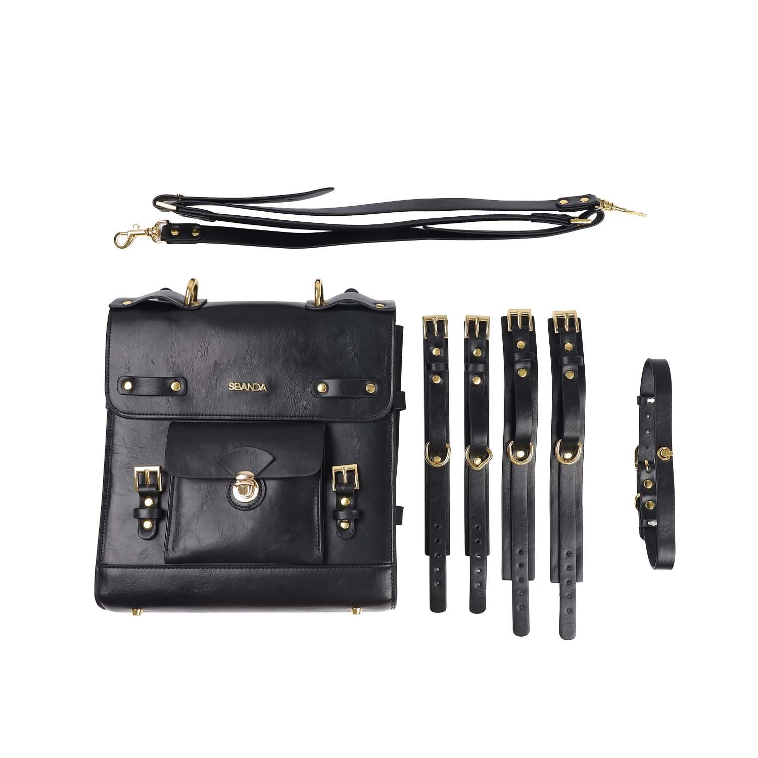 LOCKINK (Китай) Сумка-трансформер для зберігання секс-іграшок LOCKINK Detachable JK Bag, чорна, ПВХ