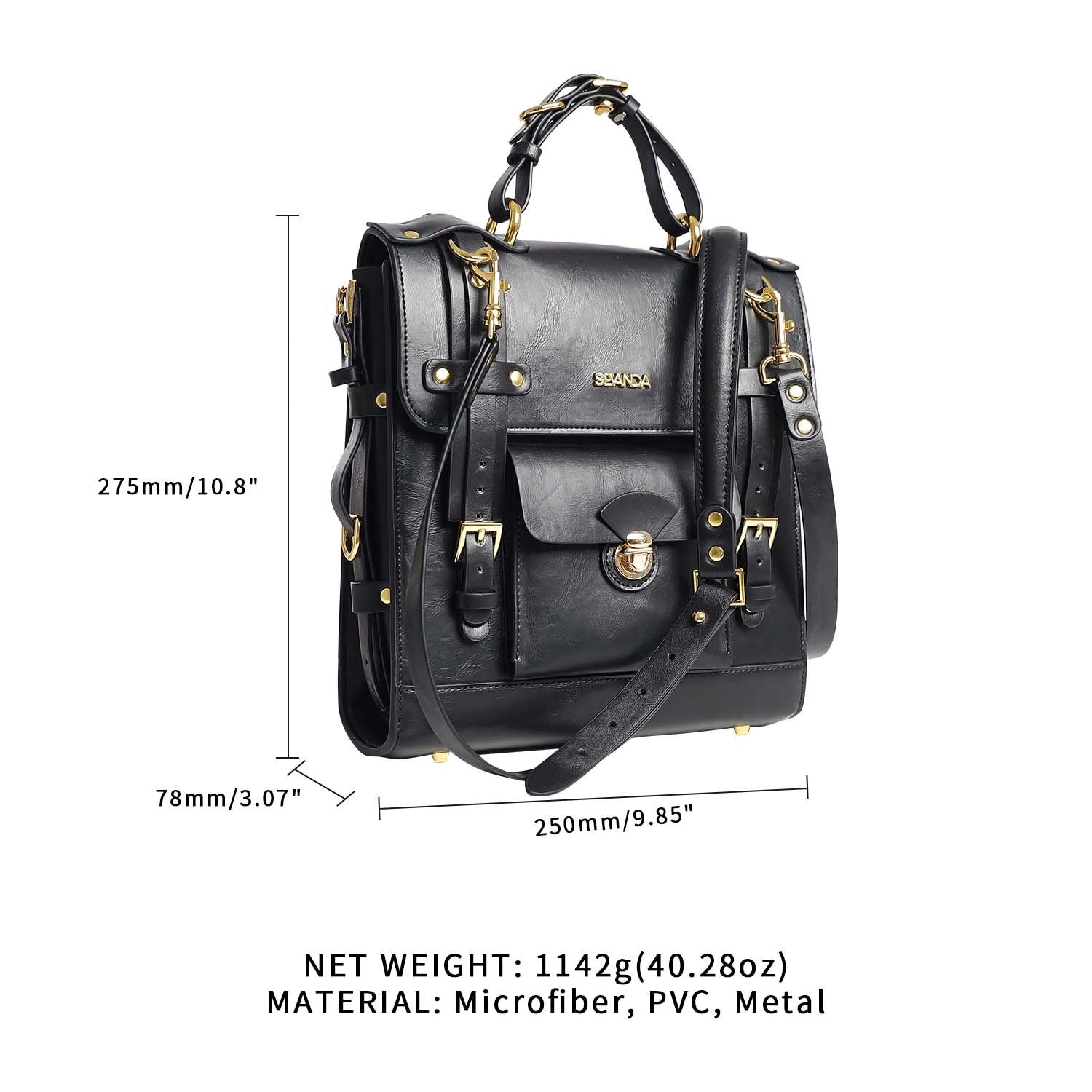 LOCKINK (Китай) Сумка-трансформер для зберігання секс-іграшок LOCKINK Detachable JK Bag, чорна, ПВХ