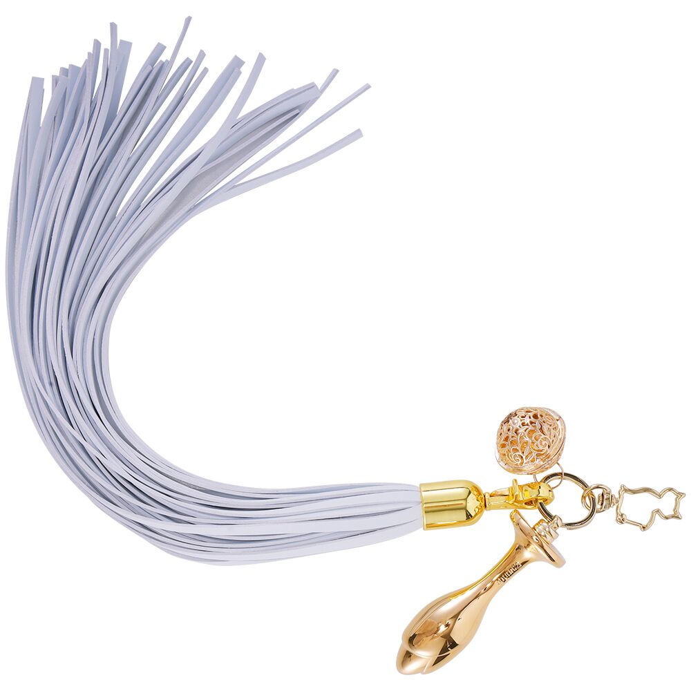 Анальна пробка з флогером LOCKINK SEVANDA White Pony-Tail Anal Rose-shape Plug