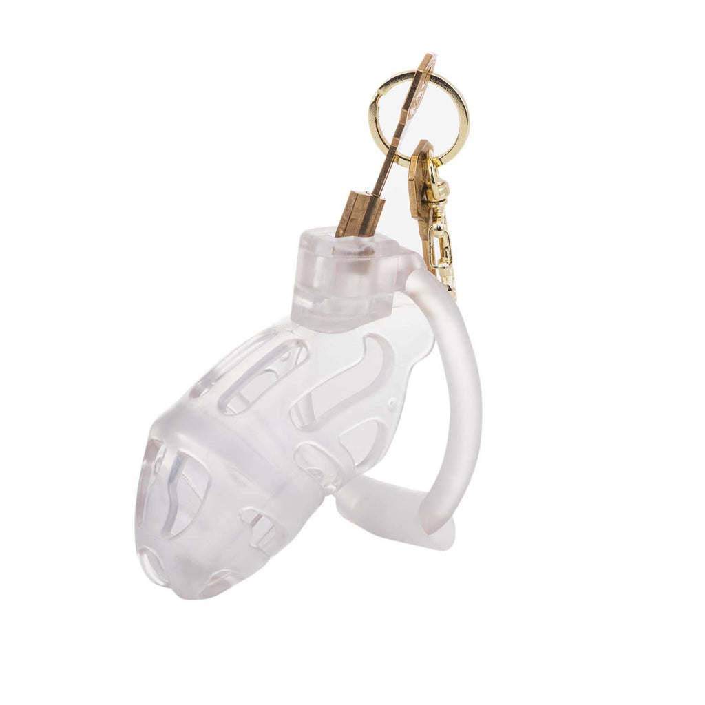 LOCKINK (Китай) Клітка для пеніса LOCKINK SEVANDA Plastic Penis Chastity Cage, прозора, 3 кільця різних розмірів