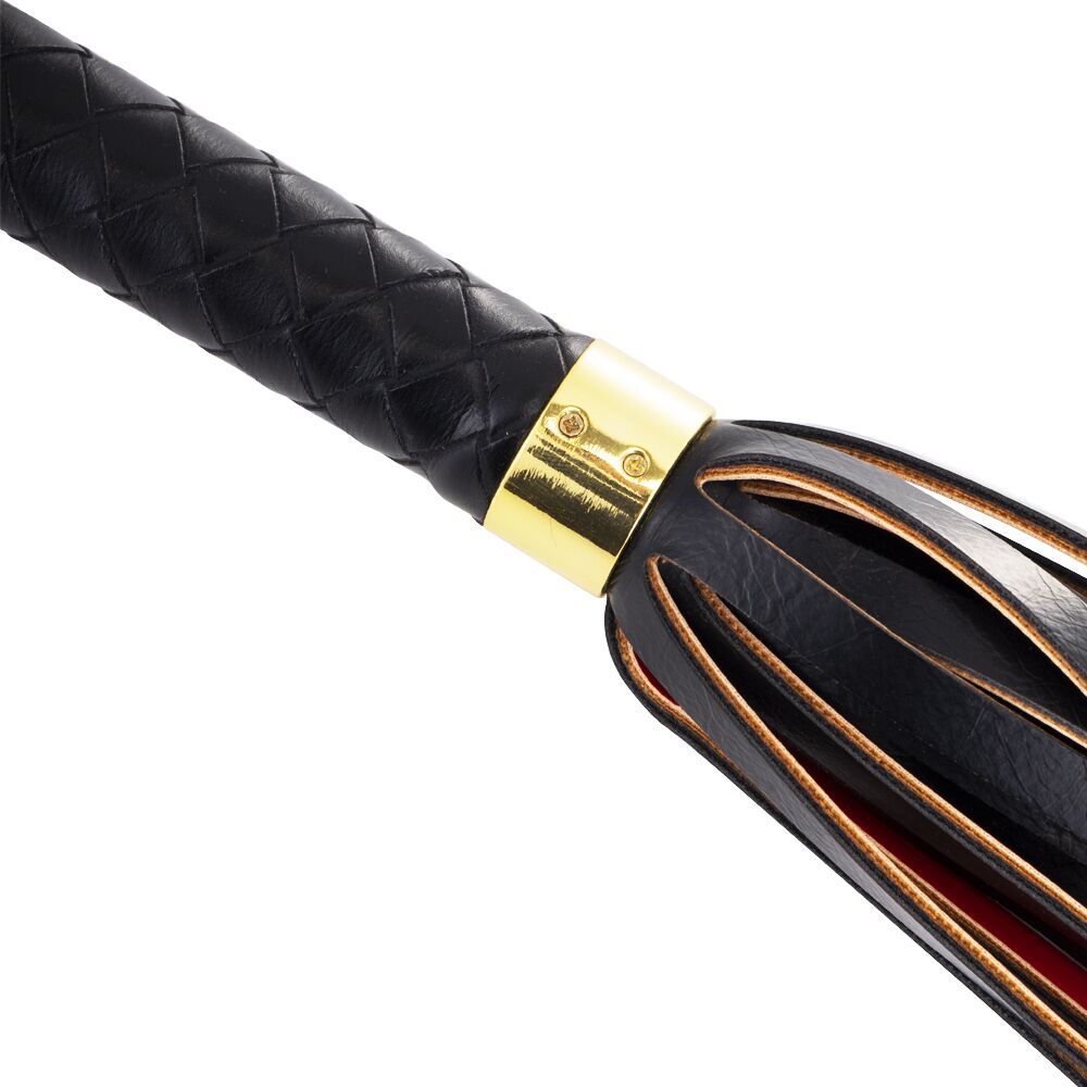 Флогер LOCKINK SEVANDA Red & Black Braided Tail Flogger, червоно-чорний, хвости з вузликами