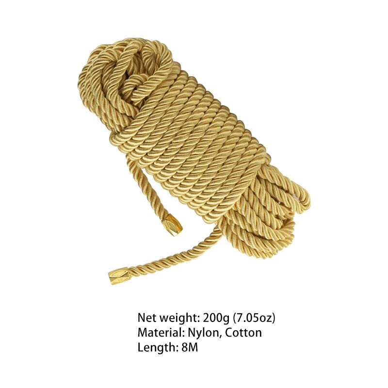 LOCKINK (Китай) Мотузка для шибарі LOCKINK SEVANDA Shibari Pratice Rope, золотиста, 8 м, нейлон+бавовна