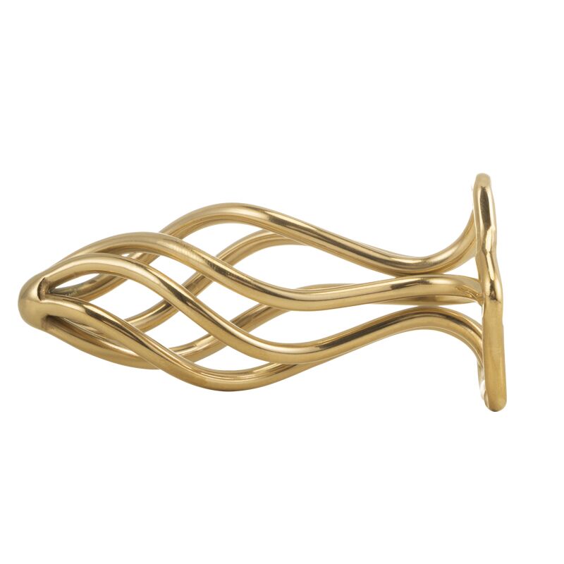 Металева анальна пробка LOCKINK SEVANDA Hollow Spiral Golden, L, золотиста, діаметр 3,9 см