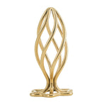 Металева анальна пробка LOCKINK SEVANDA Hollow Spiral Golden, L, золотиста, діаметр 3,9 см