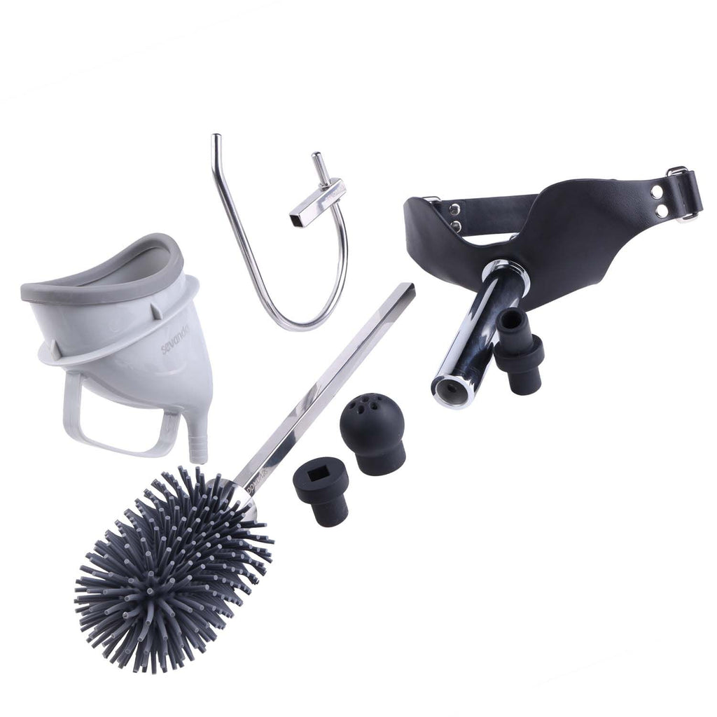 LOCKINK (Китай) Набір для домінування LOCKINK SEVANDA Objectification Bathroom Set, маска та 4 насадки