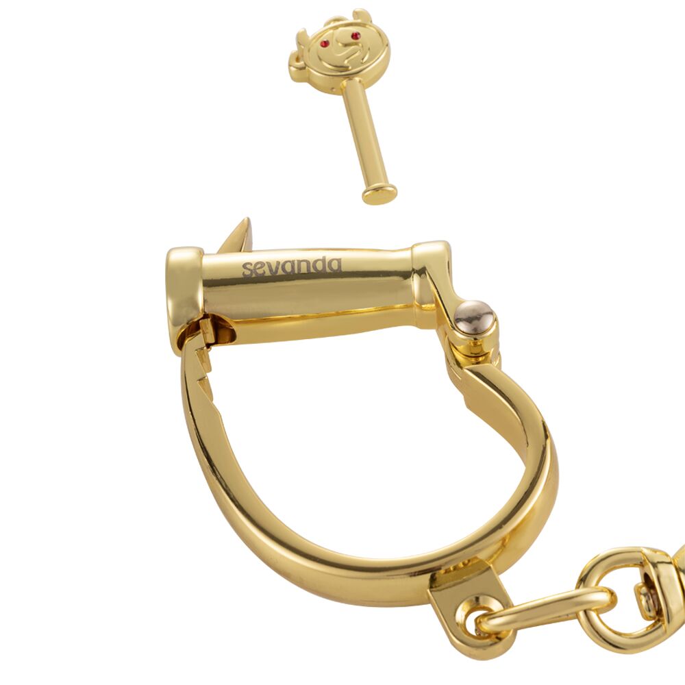 LOCKINK (Китай) Наручники LOCKINK Love-slave Handcuffs, золотисті, металеві, у формі стремен
