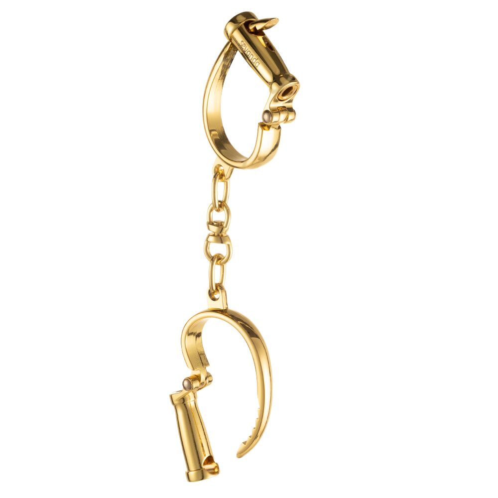 LOCKINK (Китай) Наручники LOCKINK Love-slave Handcuffs, золотисті, металеві, у формі стремен