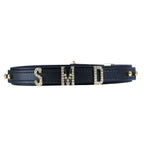 Нашийник LOCKINK Dark DIY Alphabet Collar, чорний, штучна шкіра, букви зі стразами