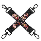 БДСМ-набір LOCKINK The Flowering Serpent Bondage Set, чорний, з малюнком у вигляді змій, 7 предметів