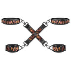 БДСМ-набір LOCKINK The Flowering Serpent Bondage Set, чорний, з малюнком у вигляді змій, 7 предметів
