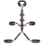 БДСМ-набір LOCKINK The Flowering Serpent Bondage Set, чорний, з малюнком у вигляді змій, 12 предметів