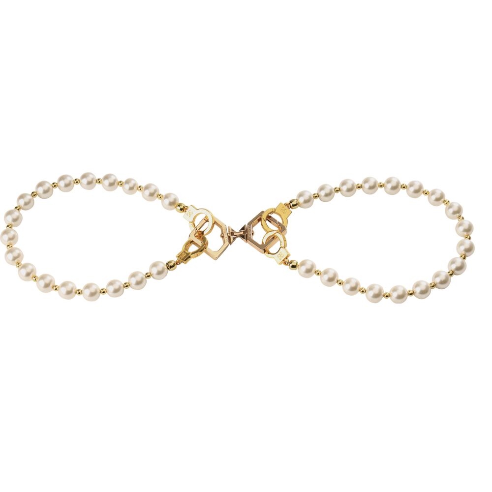 LOCKINK (Китай) Перлинний набір для фіксації LOCKINK Pearl Bondage & Restraint Set, наручники, поножі, повідець