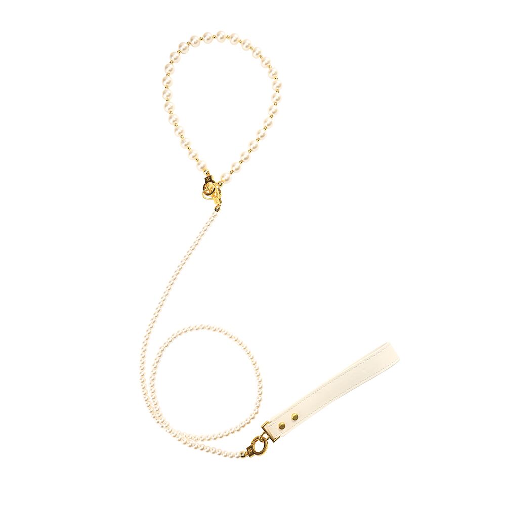 LOCKINK (Китай) Перлинний нашийник з повідцем LOCKINK Pearl Collar & Leash Set