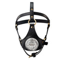 LOCKINK (Китай) Маска-збруя для мінету LOCKINK SEVANDA Blowjob Head Harness, чорна, з м’якою вставкою у вигляді губ