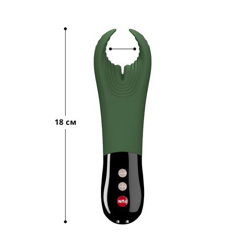 Вібратор для пеніса Fun Factory MANTA moss green/black, підходить для парних ігор