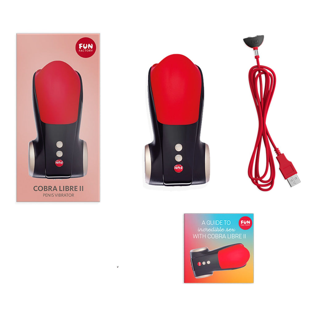 Fun Factory (Німеччина) Мастурбатор для головки пеніса Fun Factory COBRA LIBRE II black/red, 2 мотори, гра без рук