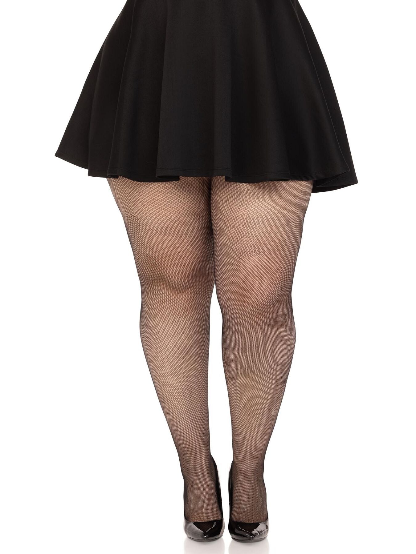 Leg Avenue (США) Колготки Leg Avenue Spandex micro net tights, 1X/2X, чорні, у дрібну сітку, середня посадка
