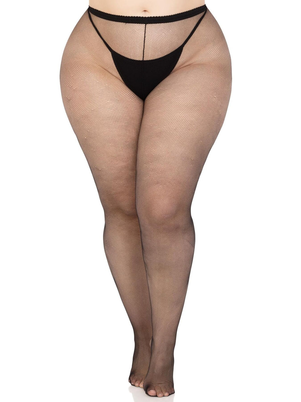 Leg Avenue (США) Колготки Leg Avenue Spandex micro net tights, 1X/2X, чорні, у дрібну сітку, середня посадка