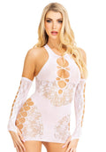 Leg Avenue (США) Мінісукня Leg Avenue Mini dress and matching gloves White One Size