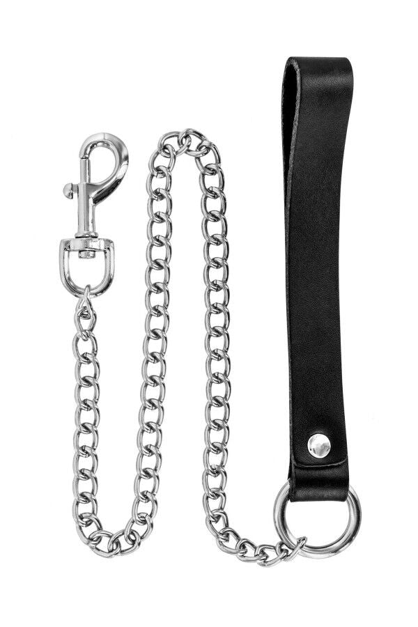Fetish Tentation (Франція) Повідець з натуральної шкіри Fetish Tentation Premium Metal leash with cowhide leather wrist 72 см