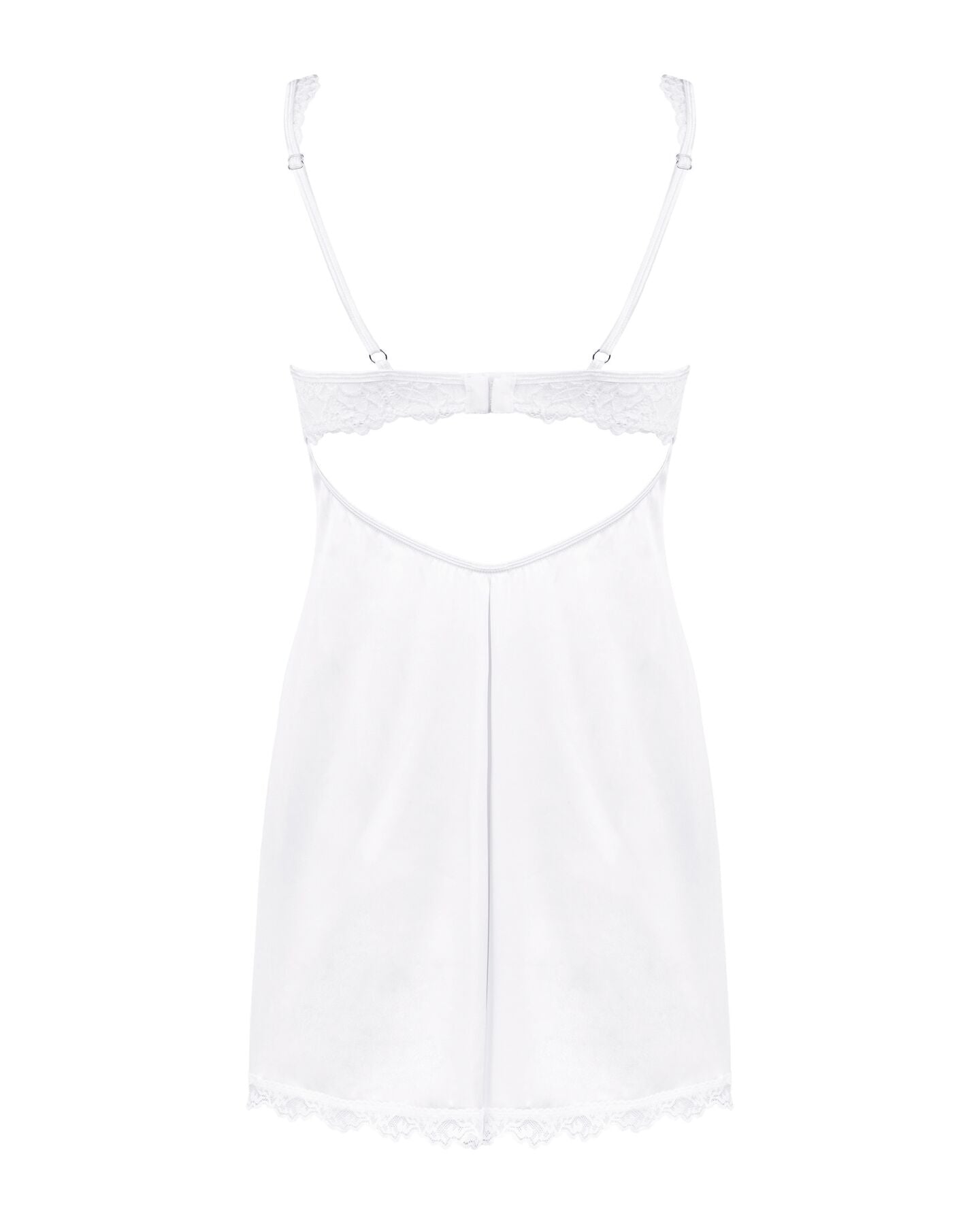 Obsessive (Польща) Сорочка Obsessive Amor Blanco underwire chemise & thong,L/XL, біла, мереживний ліф, стрінги в наборі