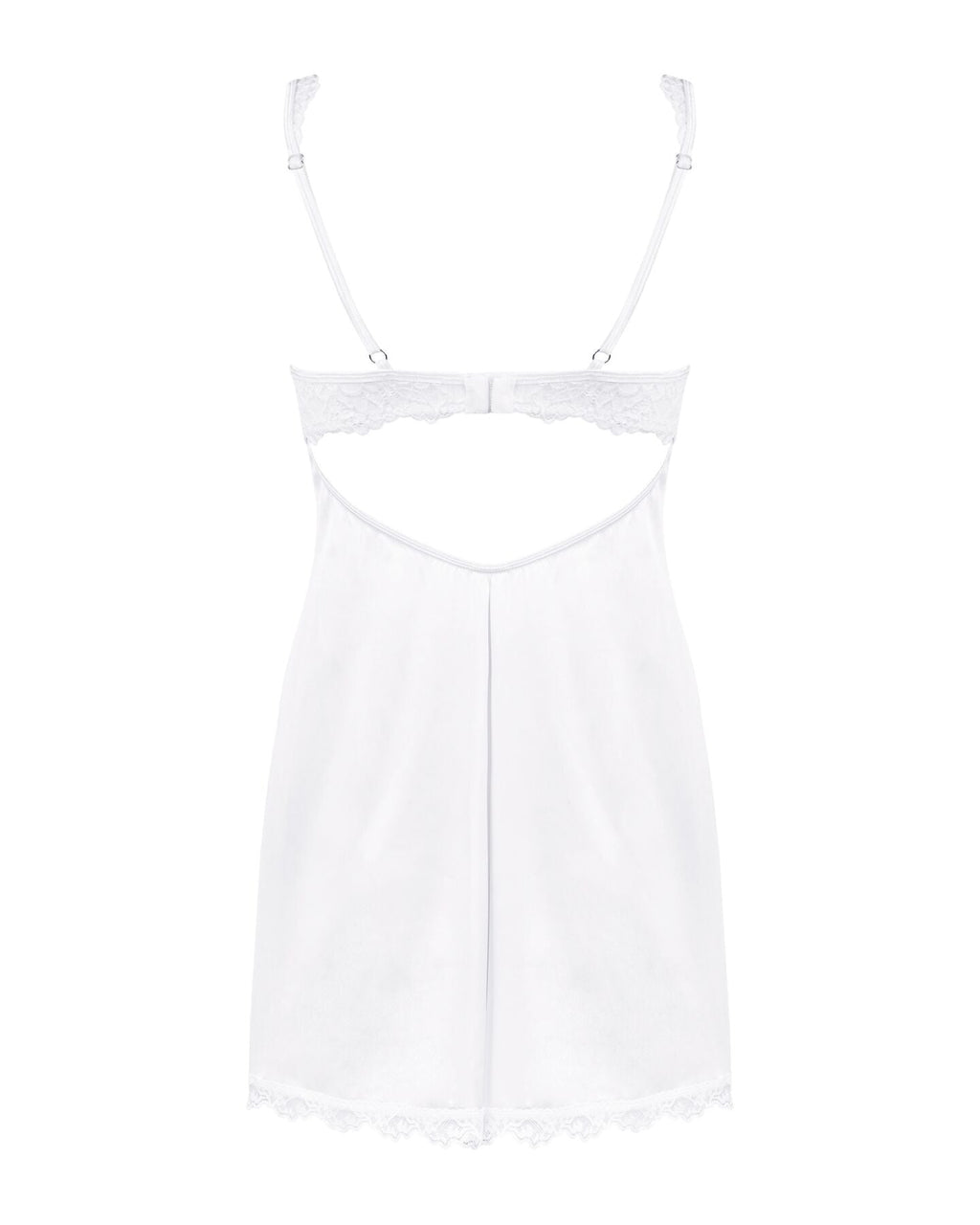 Сорочка Obsessive Amor Blanco underwire chemise & thong,L/XL, біла, мереживний л