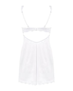 Сорочка Obsessive Amor Blanco underwire chemise & thong,L/XL, біла, мереживний л
