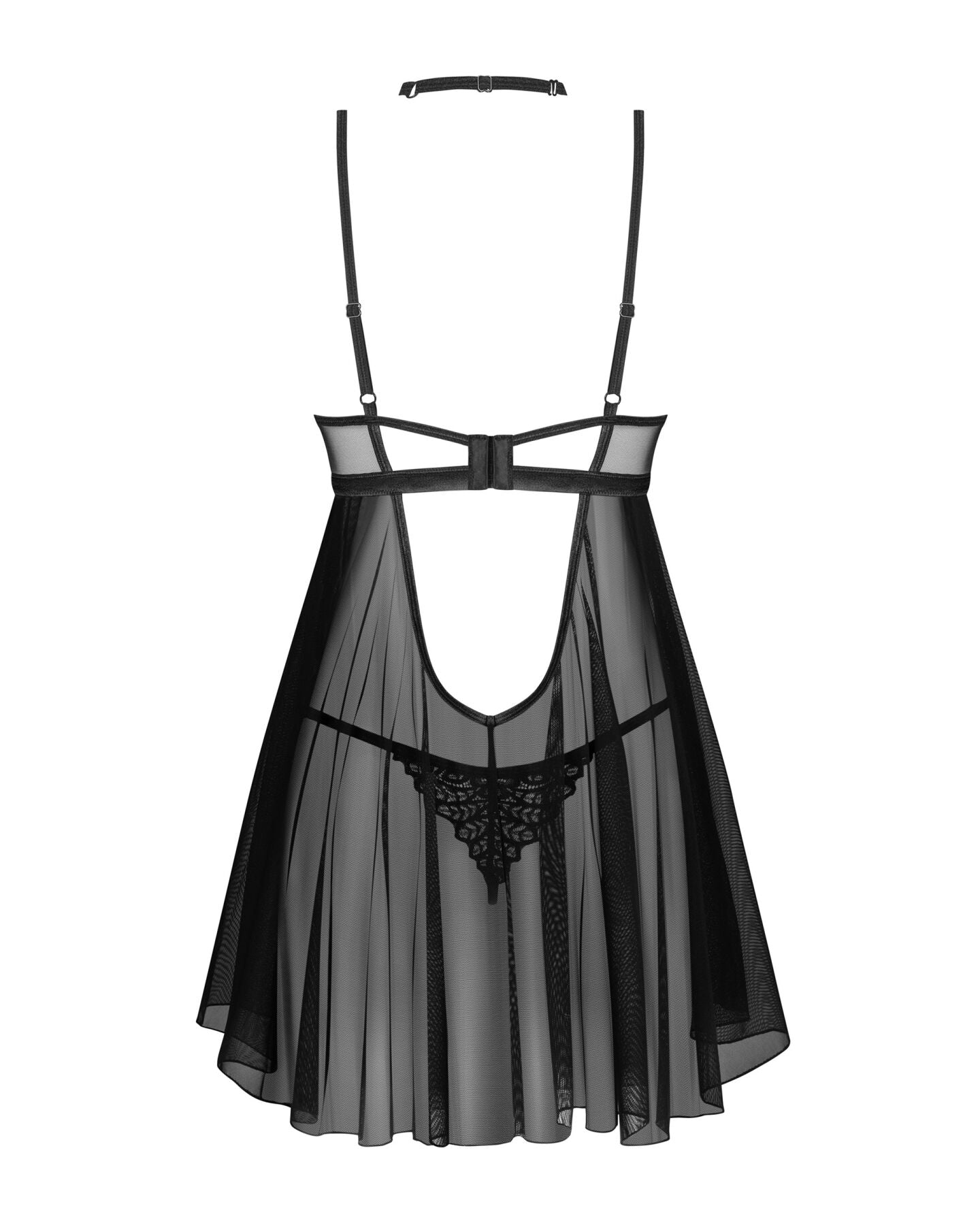 Obsessive (Польща) Бебі-дол Obsessive Donarella babydoll & thong, M/L, мереживний ліф, чокер та стрінги в комплекті