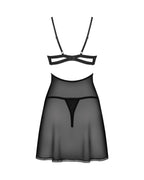 Бебі-дол Obsessive Nutris babydoll & thong, M/L, імітація ліфа та спіднички, стр
